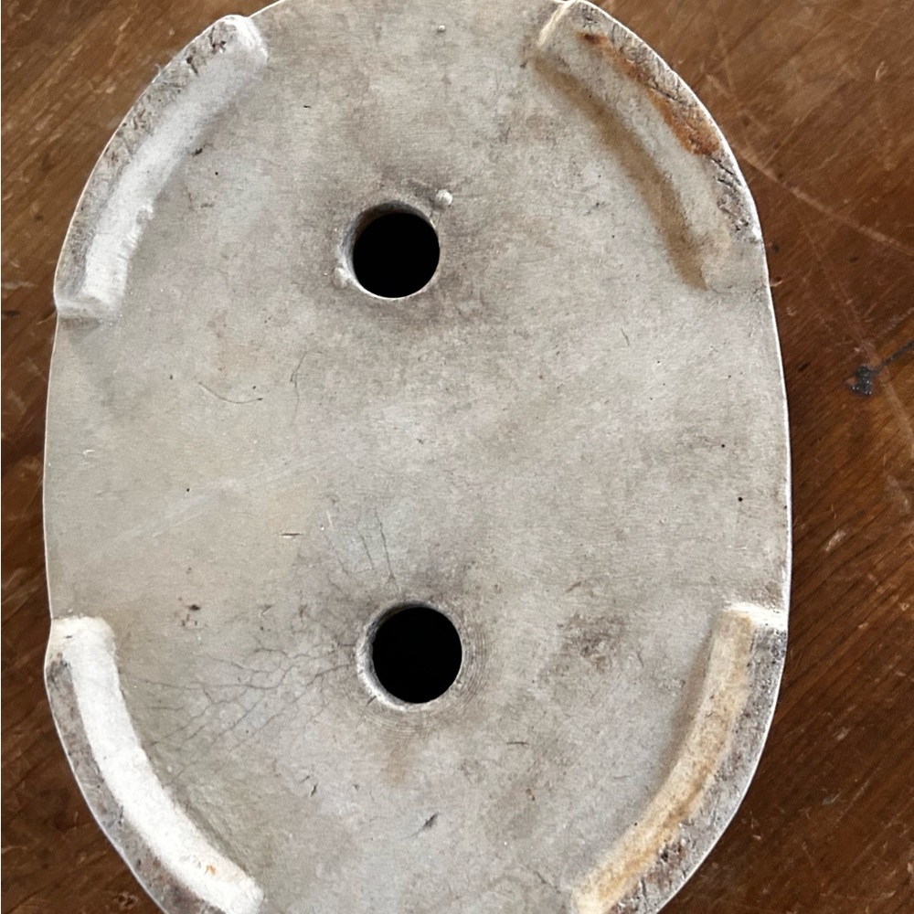 Blue glazed ceramic oval planter. - Picture 4 of 6
